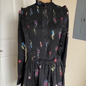 Black Babydoll Floral Dress